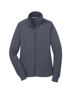Load image into Gallery viewer, Port Authority® Ladies Slub Fleece Full-Zip Jacket-AMS Manufacturing and Printing