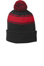 Load image into Gallery viewer, Sport-Tek Stripe Pom Pom Beanie-AMS Manufacturing and Printing