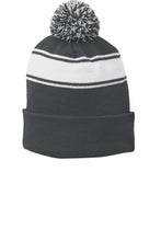 Load image into Gallery viewer, Sport-Tek Stripe Pom Pom Beanie-AMS Manufacturing and Printing