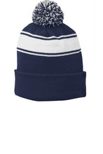 Load image into Gallery viewer, Sport-Tek Stripe Pom Pom Beanie-AMS Manufacturing and Printing