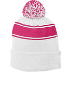 Load image into Gallery viewer, Sport-Tek Stripe Pom Pom Beanie-AMS Manufacturing and Printing