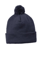 Load image into Gallery viewer, Sport-Tek Solid Pom Pom Beanie-AMS Manufacturing and Printing