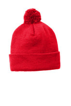 Load image into Gallery viewer, Sport-Tek Solid Pom Pom Beanie-AMS Manufacturing and Printing