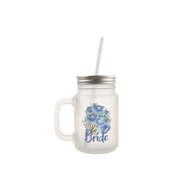 Load image into Gallery viewer, Frosted Glass Mason Jar with Handle, Lid and Straw - AMS Manufacturing and Printing