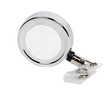 Load image into Gallery viewer, Silver Metal Badge Reel With Insert - AMS Manufacturing and Printing