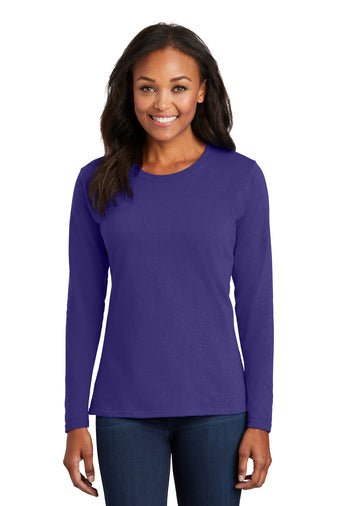 Port & Company® Ladies Long Sleeve Core Cotton Tee-AMS Manufacturing and Printing