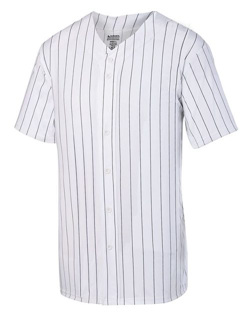 Augusta Sportswear - Pinstripe Full Button Baseball Jersey-AMS Manufacturing and Printing