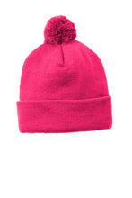 Load image into Gallery viewer, Sport-Tek Solid Pom Pom Beanie-AMS Manufacturing and Printing

