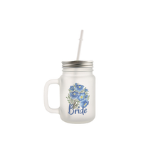 Load image into Gallery viewer, Frosted Glass Mason Jar with Handle, Lid and Straw - AMS Manufacturing and Printing
