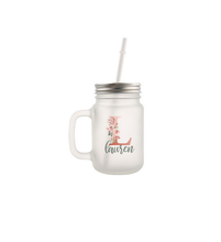 Load image into Gallery viewer, Frosted Glass Mason Jar with Handle, Lid and Straw - AMS Manufacturing and Printing
